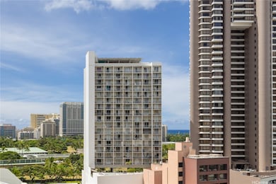 Zoomed-in City & Ocean View from Balcony