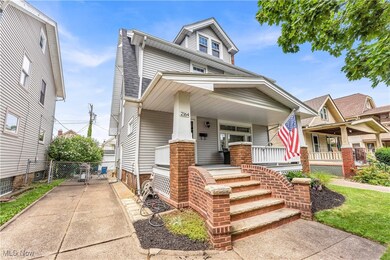 View of front of house with covered porch
