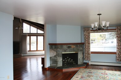Dining room with fireplace