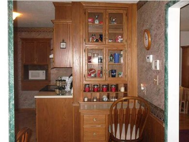 Built in oak desk with china cabinet