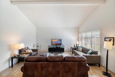 Living Room with Vaulted Ceiling
