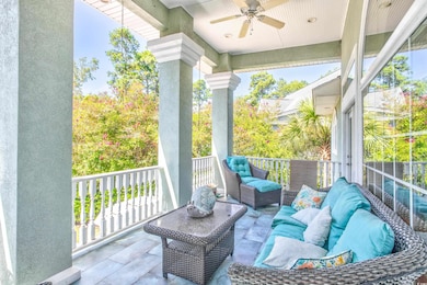 View of patio / terrace featuring ceiling fan and an outdoor hangout area