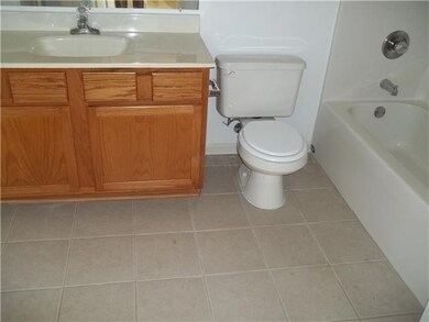 Master bath with fresh paint & new ceramic tile fl