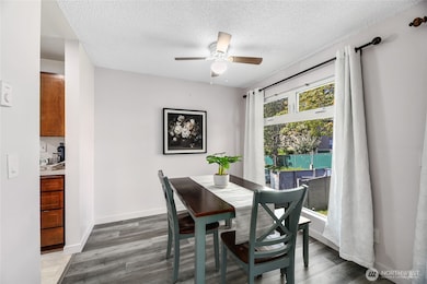 Dining Area with Ceiling Fan.