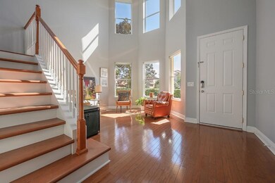 2 story grand foyer. Top windows are tinted.