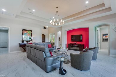 Great Room With Detailed Ceiling