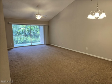 Living/Dining room featuring lofted ceiling, ceili