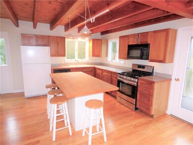Kitchen. Recently resurfaced butcher block island.