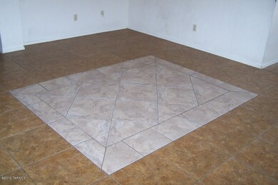 Ceramic tile flourish in living room