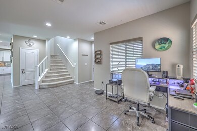Office area featuring baseboards and recessed ligh