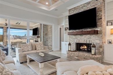 Fabulous  open concept. Love this fireplace and al