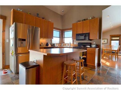 Kitchen. Slate flooring in the kitchen as well as