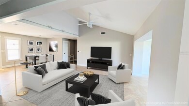 Virtually staged Living room/Dining room