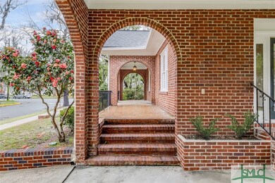Steps from portico to front porch