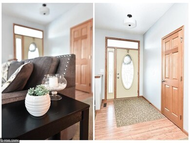 Bright and open entry provides easy access to clos