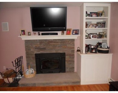 Living Room. Stone fireplace in living room