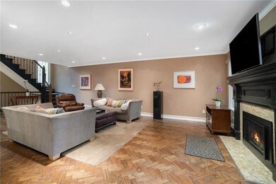 Check out the detail in the herringbone hardwood f