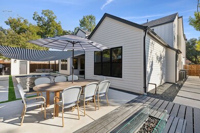 Backyard deck and outdoor dining area.
