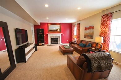 View of the great room. Gorgeous gas fireplace wit