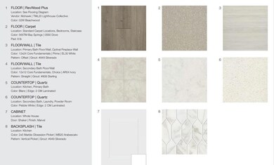 Interior Design Selections. * Home is under construction, design selections are subject to change. 