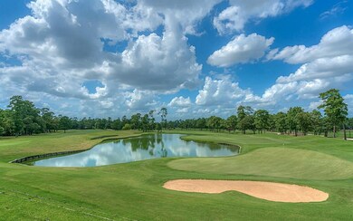 This photo showcases a picturesque golf course wit