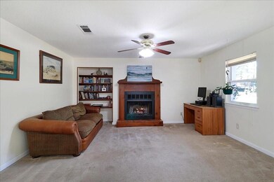 Comfortable Living Room with pretty Fireplace