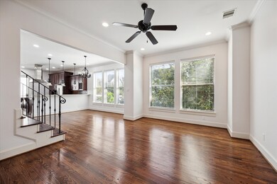 Spacious open living spaces including living, ding