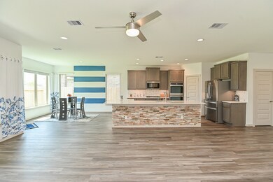 View of the open Kitchen and Breakfast room