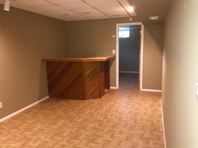 family room with bar