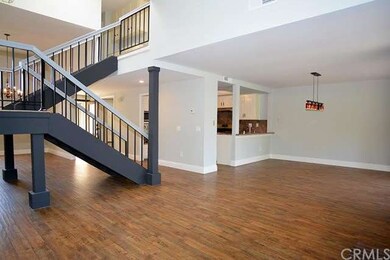 View of the modern staircase from living room