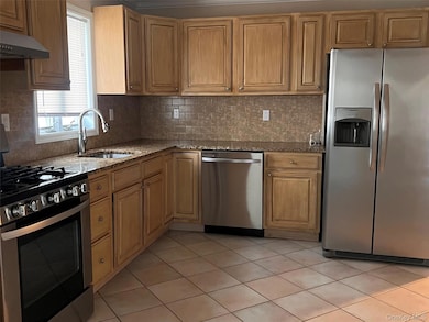 Kitchen with stainless steel appliances