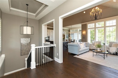 Front entry with stair to lower level walkout.
