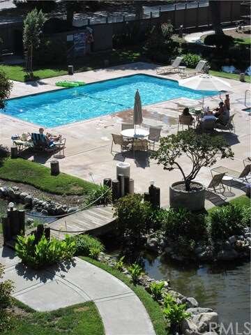 View from balcony of pool