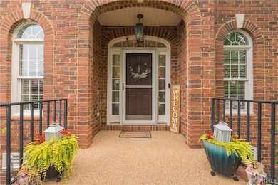 Formal covered brick entranceway
