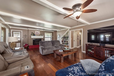 Living room featuring beautiful engineered hardwoo