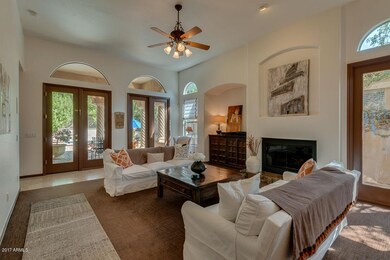 Living Room out to Backyard Paradise