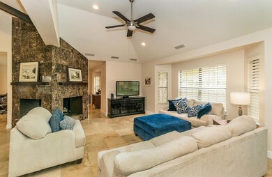 Dual-sided fireplace at the Living Room