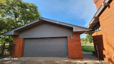 View of detached garage