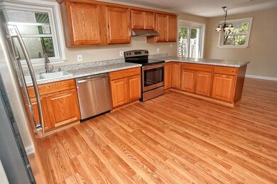Brand new stainless steel appliances complete this kitchen.