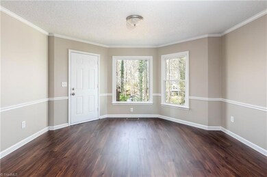 Dining room with bay window and deck access