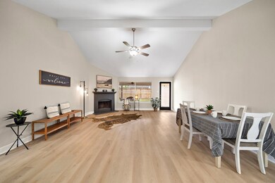 Dining table is staged to show the flexibility wit