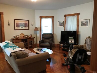 Spacious living room with beautiful hardwood floor