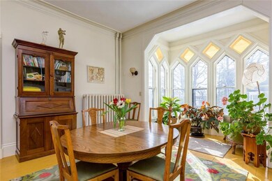High ceilings, deep moldings, and...