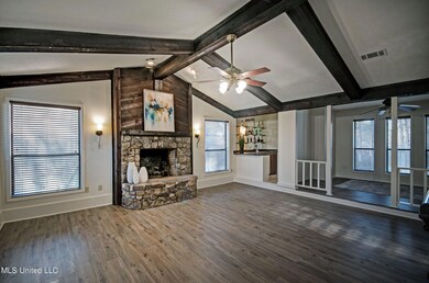 Living room with fireplace