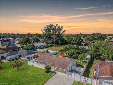 View of aerial view at dusk