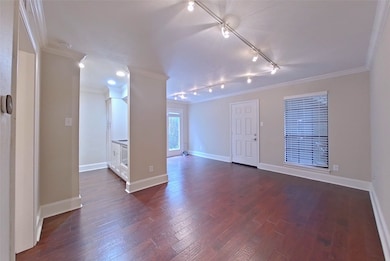 The open living area features gorgeous hand-scrape