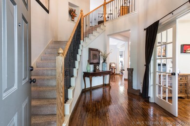 Entry Into Home. Handscraped Hardwood Floors On Ma