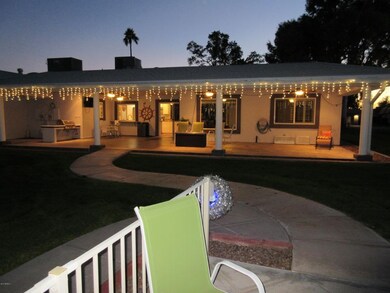 Patio at night from Boat Dock