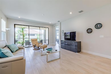 Upgraded wood-look plank ceramic tile in great room