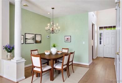 Virtually staged dining room